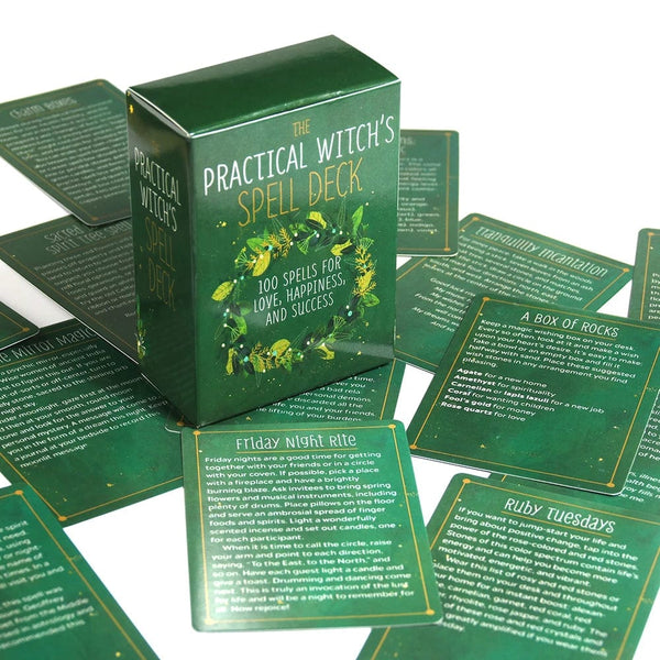 Planet Gates green The Practical Witch Spell Deck Tarot Cards Laser Magic English Vision Board Games For Fate Divination Party Playing Oracle Deck