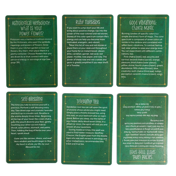 Planet Gates green The Practical Witch Spell Deck Tarot Cards Laser Magic English Vision Board Games For Fate Divination Party Playing Oracle Deck