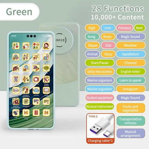 Planet Gates green Toy Cell Phone Educational Toys Cellphone Baby Kid Educational Toy Phone Mobile Phone Model Toy for Children Birthday Xmas Gift