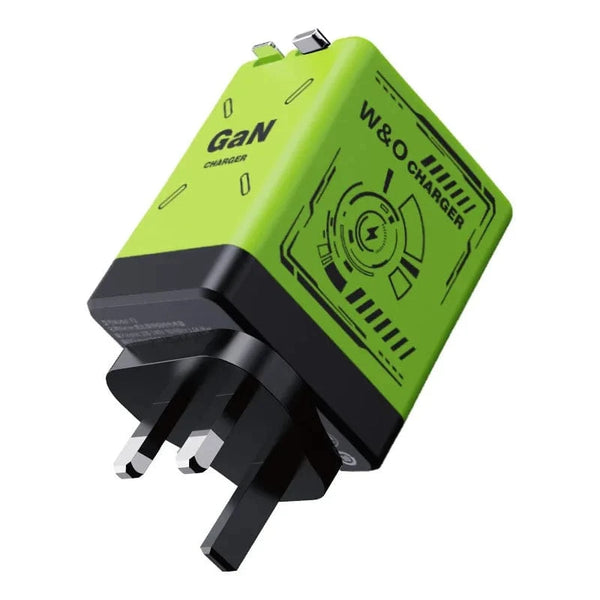 Planet Gates Green UK XIAOMI GaN Charger Compatible with 120W Fast Charger Retractable Type-C ligting Cable Portable Adapter For iPhone iPad Samsung