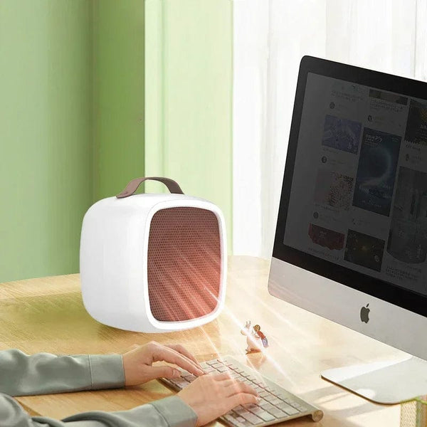 Planet Gates Green / US plug / CN Portable Patio Heaters For Home Office Desktop Mini Electric Space Keep Warm Air Heater Warmer Fan Silent Fast Space Heater 500w