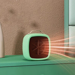Planet Gates Green / US plug / CN Portable Patio Heaters For Home Office Desktop Mini Electric Space Keep Warm Air Heater Warmer Fan Silent Fast Space Heater 500w
