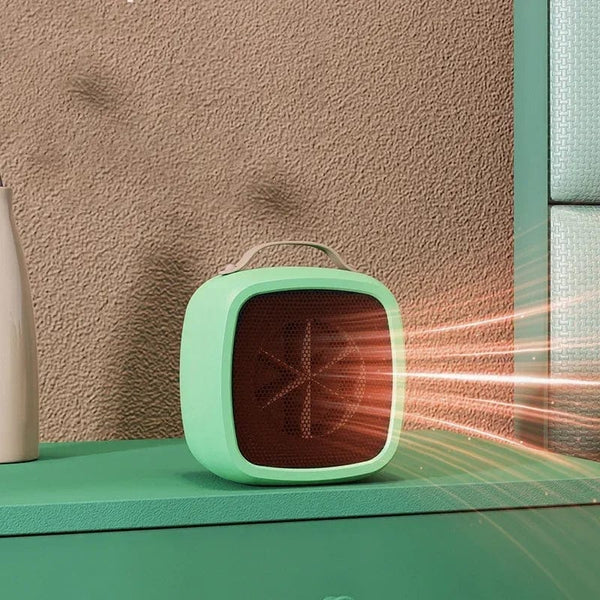 Planet Gates Green / US plug / CN Portable Patio Heaters For Home Office Desktop Mini Electric Space Keep Warm Air Heater Warmer Fan Silent Fast Space Heater 500w