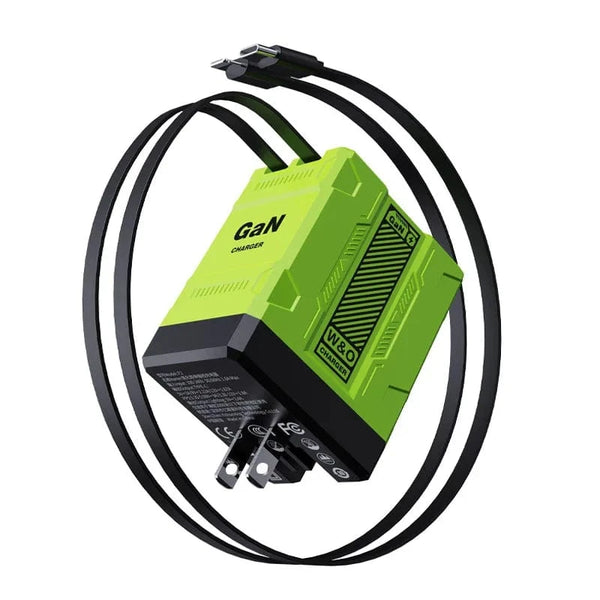 Planet Gates Green-US Plug Total 20W USB C Charger GaN Fast Charging Wall Charger For iPhone Samsung Xiaomi Quick Charge EU/US Plug Phone Charger Adapter