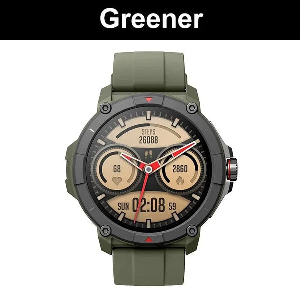 Planet Gates Green [World Premiere]MASX Oasis X Premium GPS Smart Watch Alexa Built-in GPS Hi-Fi Bluetooth Phone Calls Military Grade Sports Watch
