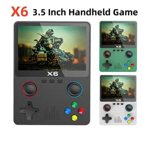 Planet Gates Green X6 3.5Inch IPS Screen Handheld Game Player Dual Joystick 11 Simulators GBA Video Game Console for Kids Gifts
