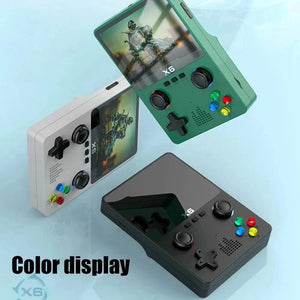 Planet Gates Green X6 3.5Inch IPS Screen Handheld Game Player Dual Joystick 11 Simulators GBA Video Game Console for Kids Gifts
