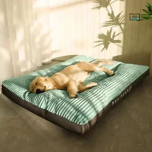 Planet Gates Green / XXL 98x68x7cm / CHINA Dog Bed Washable Kennel four seasons Pet Large Sofa Plus Corduroy Thick Deep Sleep Cushion Puppy Mat for Small To Large Dogs