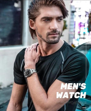 Planet Gates greenblack steel ADDIESDIVE Stainless Steel Watch Men's European and American Business Leisure Quartz Watch Waterproof Outdoor Sports Watch