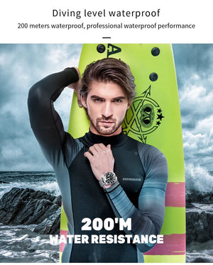 Planet Gates greenblack steel ADDIESDIVE Stainless Steel Watch Men's European and American Business Leisure Quartz Watch Waterproof Outdoor Sports Watch