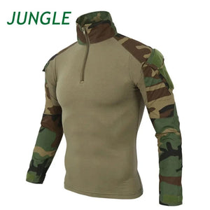 Planet Gates greencamo / L Combat Uniform Shirt Camouflage US Asian Size S-3XL Cargo Sport Tops Airsoft Paintball Tactical T-Shirts Hiking