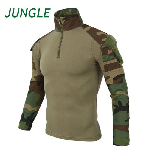 Planet Gates greencamo / L Combat Uniform Shirt Camouflage US Asian Size S-3XL Cargo Sport Tops Airsoft Paintball Tactical T-Shirts Hiking