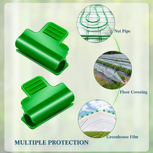 Planet Gates Greenhouse Clip 40pcs, Greenhouse Clamps Film Row Cover Netting Tunnel Hoop Clip Frame Shading Net Rod Clip For Season Plant Extension Support (40 Pieces, 10 Mm)