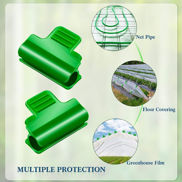Planet Gates Greenhouse Clip 40pcs, Greenhouse Clamps Film Row Cover Netting Tunnel Hoop Clip Frame Shading Net Rod Clip For Season Plant Extension Support (40 Pieces, 10 Mm)