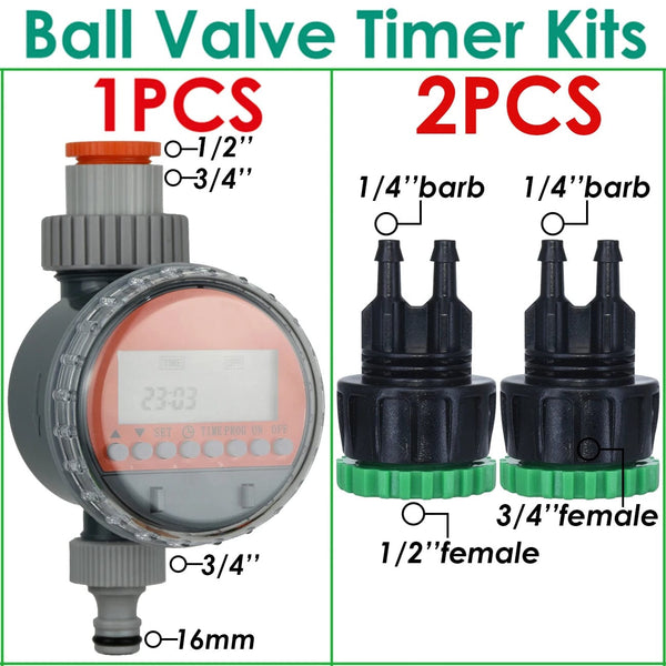 Planet Gates Greenhouse Garden 10-50M Automatic Drip Watering Irrigation Kit System 1/4'' 4/7mm Hose Brass Mist Nozzles for Lawn Pot Flower