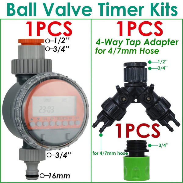 Planet Gates Greenhouse Garden 10-50M Automatic Drip Watering Irrigation Kit System 1/4'' 4/7mm Hose Brass Mist Nozzles for Lawn Pot Flower