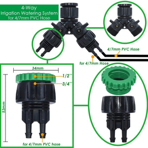 Planet Gates Greenhouse Garden 10-50M Automatic Drip Watering Irrigation Kit System 1/4'' 4/7mm Hose Brass Mist Nozzles for Lawn Pot Flower