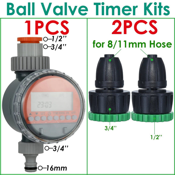 Planet Gates Greenhouse Garden 10-50M Automatic Drip Watering Irrigation Kit System 1/4'' 4/7mm Hose Brass Mist Nozzles for Lawn Pot Flower