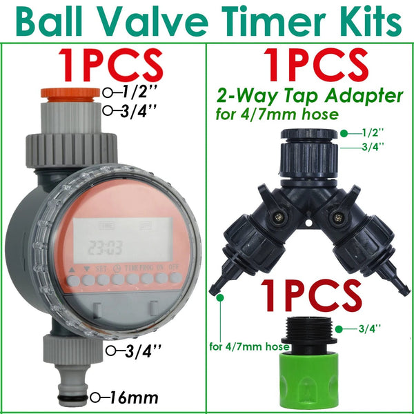 Planet Gates Greenhouse Garden 10-50M Automatic Drip Watering Irrigation Kit System 1/4'' 4/7mm Hose Brass Mist Nozzles for Lawn Pot Flower