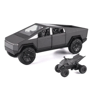 Planet Gates Grey 1:24 Cybertruck Model Silver Pickup Truck Diecast Metal Toy Cars with Sound and Light for Kids Age 3 Year