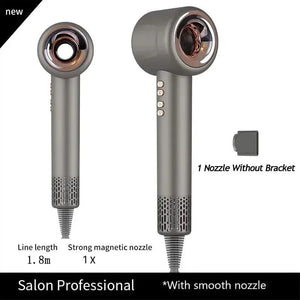 Planet Gates Grey 1 Nozzle 1.8M / KR High Speed Anion Hair Dryers Wind Speed 65m/s 1600W 110000 Rpm Professional Hair Care Quick Drye Negative Ion Hair dryer