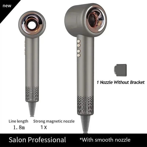 Planet Gates Grey 1 Nozzle 1.8M / KR High Speed Anion Hair Dryers Wind Speed 65m/s 1600W 110000 Rpm Professional Hair Care Quick Drye Negative Ion Hair dryer