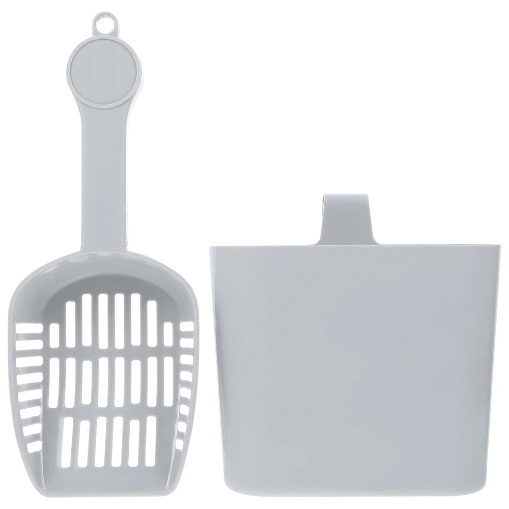 Planet Gates Grey / 17x7cm 2pcs Cat Litter Scoop Sifter with Deep Black Tray
