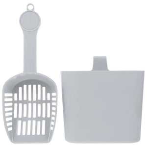 Planet Gates Grey / 17x7cm 2pcs Cat Litter Scoop Sifter with Deep Black Tray