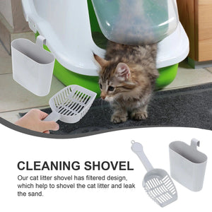 Planet Gates Grey / 17x7cm 2pcs Cat Litter Scoop Sifter with Deep Black Tray