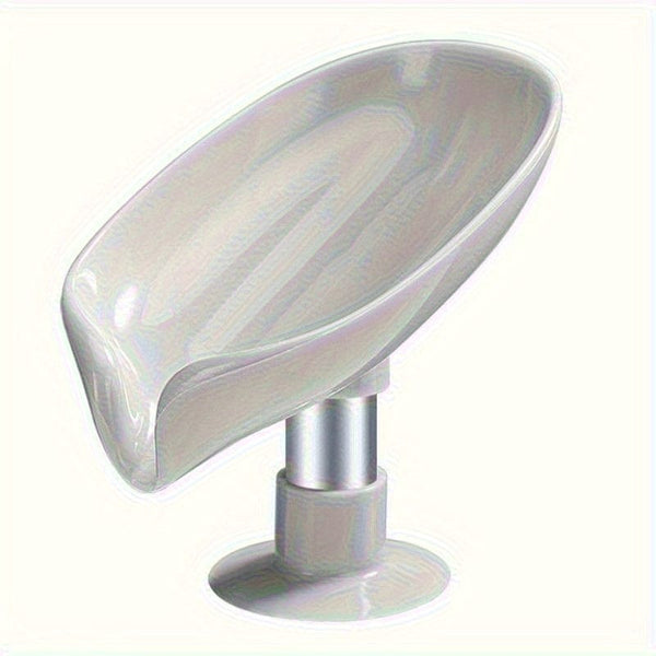 Planet Gates grey / 1pc 1/3pcs Leaf Shaped Soap Box, Drainage Soap Holder, Suction Cup Soap Dish Tray, Soap Dish Soap Container For Bathroom Organization And Storage, Bathroom Accessories