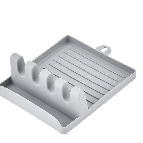 Planet Gates Grey 1pc, Abs Utensil Rest With Drip Pad, Kitchen Utensil Holder For Spoons, Ladles, Tongs, Spatulas And More, Kitchen Gadgets, Kitchen Stuff, Kitchen Accessories, Home Kitchen Items