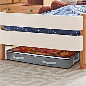 Planet Gates grey 1pc Dustproof Under Bed Storage Box with Reinforced Handles for Comforter, Blanket, Bedding, Pillow, and Toys Bedroom Accessories