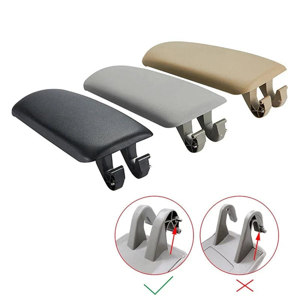 Planet Gates Grey 1Pc for Audi A4 B6 B7 2002-2007 Center Console Arm Rest Storage Box Lid Cover Auto Accessories Leather Car Armrest Latch Cover