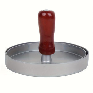 Planet Gates grey 1pc, Manual Burger Press, Non-stick Coated Wood Handle Burger Press, Heavy Hamburger Press Burger Meat Beef Grill Patty Maker Mould, Creative Kitchen Tools