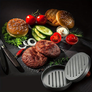 Planet Gates grey 1pc, Manual Burger Press, Non-stick Coated Wood Handle Burger Press, Heavy Hamburger Press Burger Meat Beef Grill Patty Maker Mould, Creative Kitchen Tools