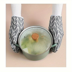 Planet Gates grey 1pc, Oven Mitt, Simple Style Heat Resistant Mitts, Microwave Oven Thickened Baking Oven Insulation Gloves, Non-Slip Grip Surfaces And Hanging Loop Gloves, Kitchen Supplies, Kitchen Gadgets, Accessories