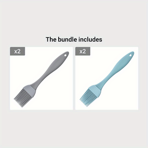 Planet Gates Grey*2+Blue*2 1pc Silicone Oil Brush Household Seasoning Brush Split Type Oil Brush Kitchen Food Oil Brush Barbecue Brush