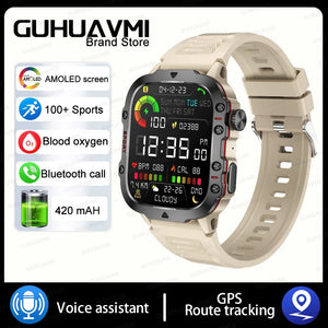 Planet Gates Grey 2024 New For Xiaomi Military Smart Watch Men IP68 5ATM Outdoor Sports Fitness Tracker 24H Health Monitor 1.96 inch Smartwatches