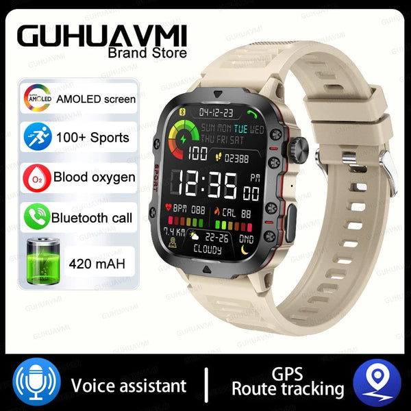 Planet Gates Grey 2024 New For Xiaomi Military Smart Watch Men IP68 5ATM Outdoor Sports Fitness Tracker 24H Health Monitor 1.96 inch Smartwatches
