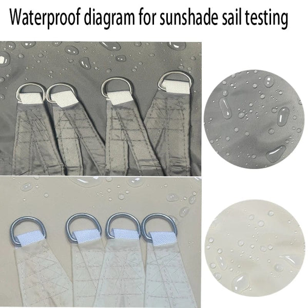 Planet Gates Grey 400x400cm Outdoor Awnings Waterproof Sun Shade Sail Garden Canopi For Terrace Car Canvas Awning Rectangle Pool Sun-Shelter Sunshade Sail