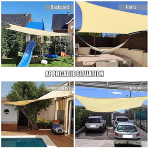 Planet Gates Grey 400x400cm Outdoor Awnings Waterproof Sun Shade Sail Garden Canopi For Terrace Car Canvas Awning Rectangle Pool Sun-Shelter Sunshade Sail