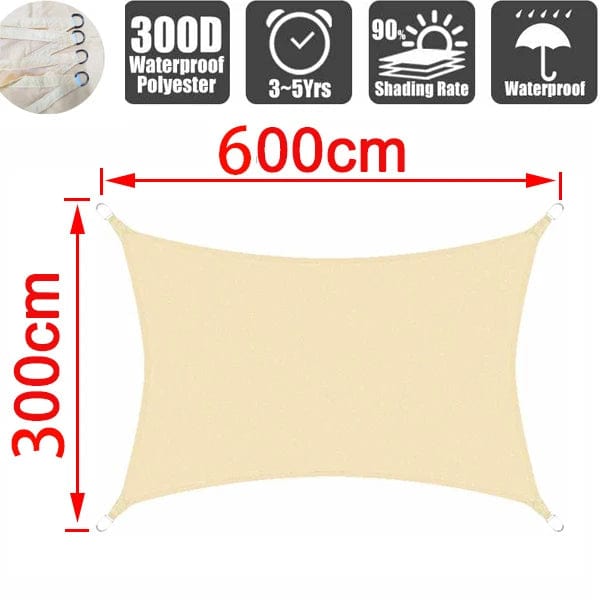 Planet Gates Grey 400x400cm Outdoor Awnings Waterproof Sun Shade Sail Garden Canopi For Terrace Car Canvas Awning Rectangle Pool Sun-Shelter Sunshade Sail