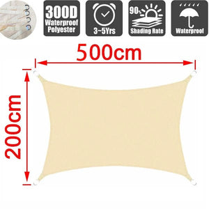 Planet Gates Grey 400x400cm Outdoor Awnings Waterproof Sun Shade Sail Garden Canopi For Terrace Car Canvas Awning Rectangle Pool Sun-Shelter Sunshade Sail