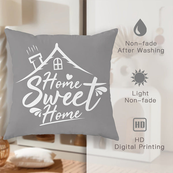 Planet Gates grey 4pcs, Floral Geometric Gray Polyester Throw Pillow Covers, Modern Abstract Neutral Pillow Covers, Decorative Cushion Covers 45×45Cm/18 "X18" For Living Room Bedroom Sofa Bed Decoration