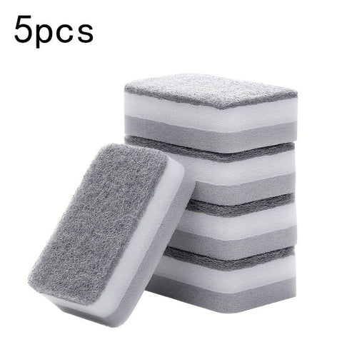 Planet Gates grey / 5 Pcs 5pcs, Sponge, Double-sided Dishwashing Sponge, Kitchen Brush Pot, Washing Artifact, Household Scouring Cloth Rag, Multi-purposem Cleaning Magic Wipe
