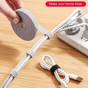 Planet Gates Grey 5m Cable Order Reusable Cable Organizer Desk Wire Winder Cable Tie Organizer Data Line Protection Storage Gadget