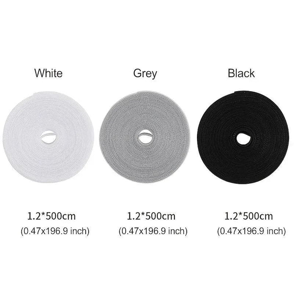 Planet Gates Grey 5m Cable Order Reusable Cable Organizer Desk Wire Winder Cable Tie Organizer Data Line Protection Storage Gadget