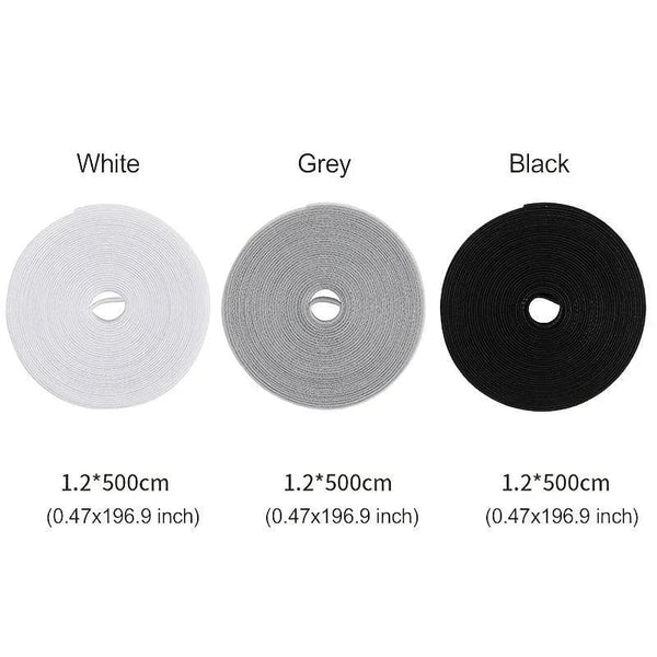 Planet Gates Grey 5m Cable Order Reusable Cable Organizer Desk Wire Winder Cable Tie Organizer Data Line Protection Storage Gadget