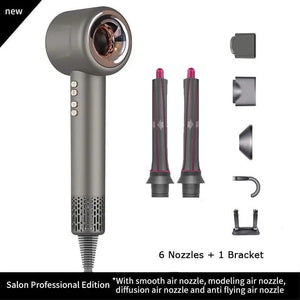 Planet Gates Grey 6 Nozzle  3.3M / KR High Speed Anion Hair Dryers Wind Speed 65m/s 1600W 110000 Rpm Professional Hair Care Quick Drye Negative Ion Hair dryer
