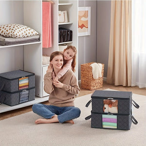 Planet Gates Grey-6Pack 6pcs Zippered Portable Storage Bins With Sturdy Handles＆visible Window, Durable Foldable Storage Boxes  Halloween Decorations, Clothes, Kids Toys, Towels, Books, Quilts, Space Saving Organizer Of Closet, Laundry, Home, Dorm